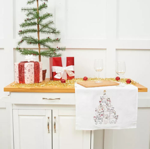 C&F Home Cat Christmas Tree Kitchen Towel