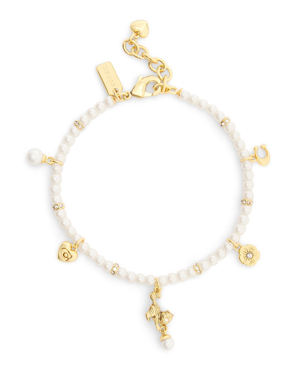 COACH Mini Cat Pearl Charms Bracelet