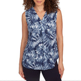 Skye's The Limit Womens Printed V-Neck Sleeveless Blouse