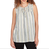 Skye's The Limit Womens Stripe Crinkle Sleeveless Top