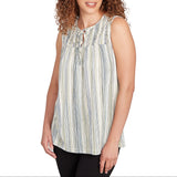 Skye's The Limit Womens Stripe Crinkle Sleeveless Top