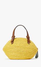 Kate Spade Lemon Drop Straw Crossbody Handbag