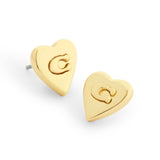 Coach Heritage Signature Heart Earrings