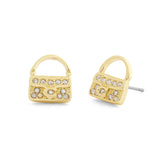 Coach Iconic Charms Pavé Handbag Stud Earrings