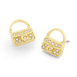Coach Iconic Charms Pavé Handbag Stud Earrings