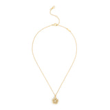 Coach Iconic Charms Pavé Tea Rose Pendant Necklace