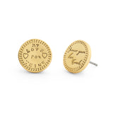 Coach Heritage Signature Coin Stud Earrings