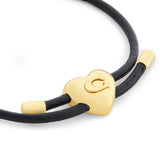 Coach Signature Heart Leather Bracelet