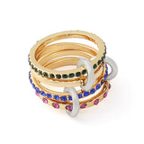 Kurt Geiger Gemstone Linked Ring Set