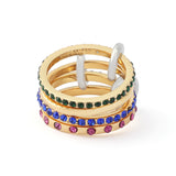 Kurt Geiger Gemstone Linked Ring Set