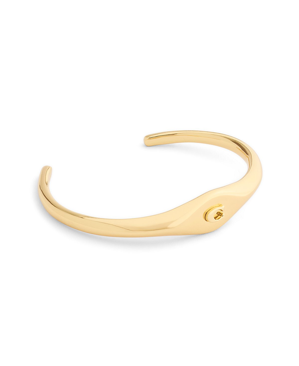 COACH Gold Signature Signet Cuff Bracelet