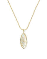 Kendra Scott Ophelia Gold Large Long Pendant Necklace - Iridescent Abalone