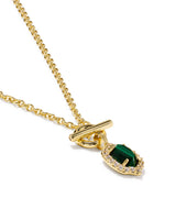 Kendra Scott Daphne Crystal Frame Gold Toggle Necklace - Malachite