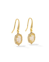 Kendra Scott Dani Stepped Frame Gold Drop Earrings - Ivory Mother of Pearl