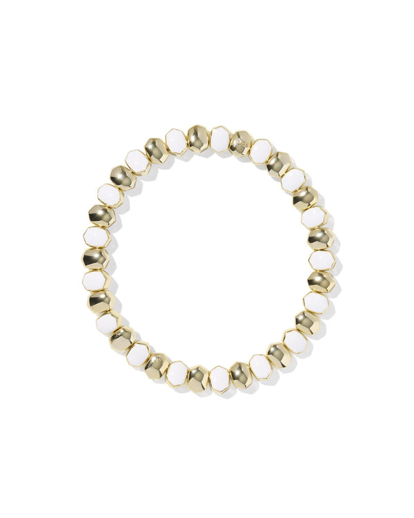 Kendra Scott Daphne White & Gold Enamel Stretch Bracelet