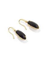 Kendra Scott Lee Riveted Gold Drop Earrings - Dark Brown Hawk's Eye