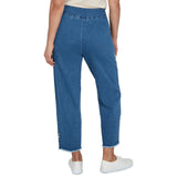 Alfred Dunner Womens Floral Crochet Applique Ankle Jeans