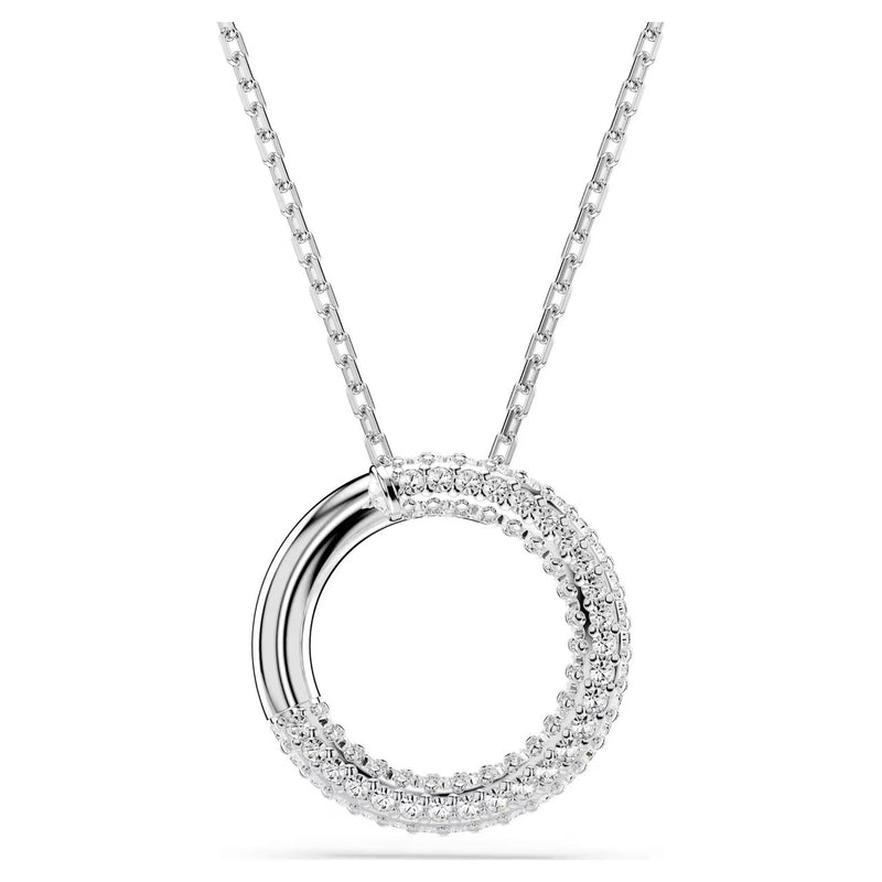 Swarovski Dextera Pendant Necklace - Pavé, White, Rhodium Plated