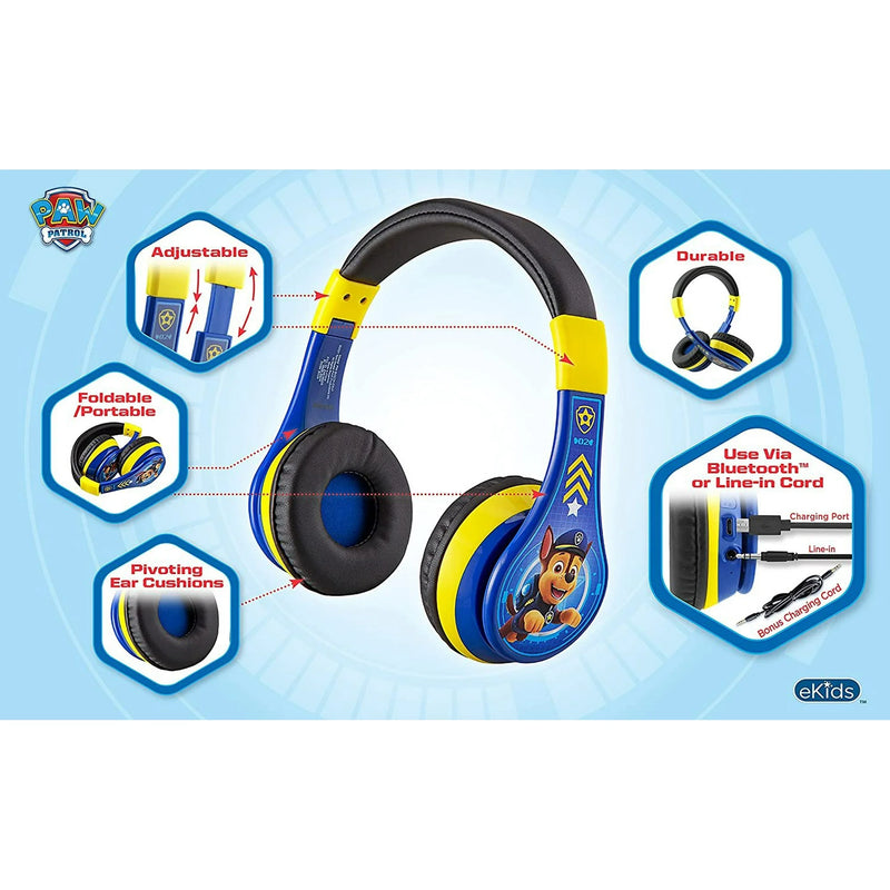 eKids Paw Patrol Chase Bluetooth Headphones