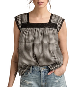 Lucky Brand Womens Lace Trim Tank Top