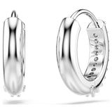 Swarovski Matrix Hoop Earrings - Round cut, White, Rhodium plated