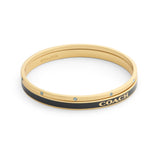 Coach Signature Logo Enamel Stone Duo Bangle Bracelet Boxed Set