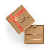 Coach Signature Logo Enamel Stone Duo Bangle Bracelet Boxed Set