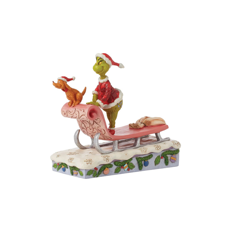 Enesco Grinch and Max on Sled Figurine