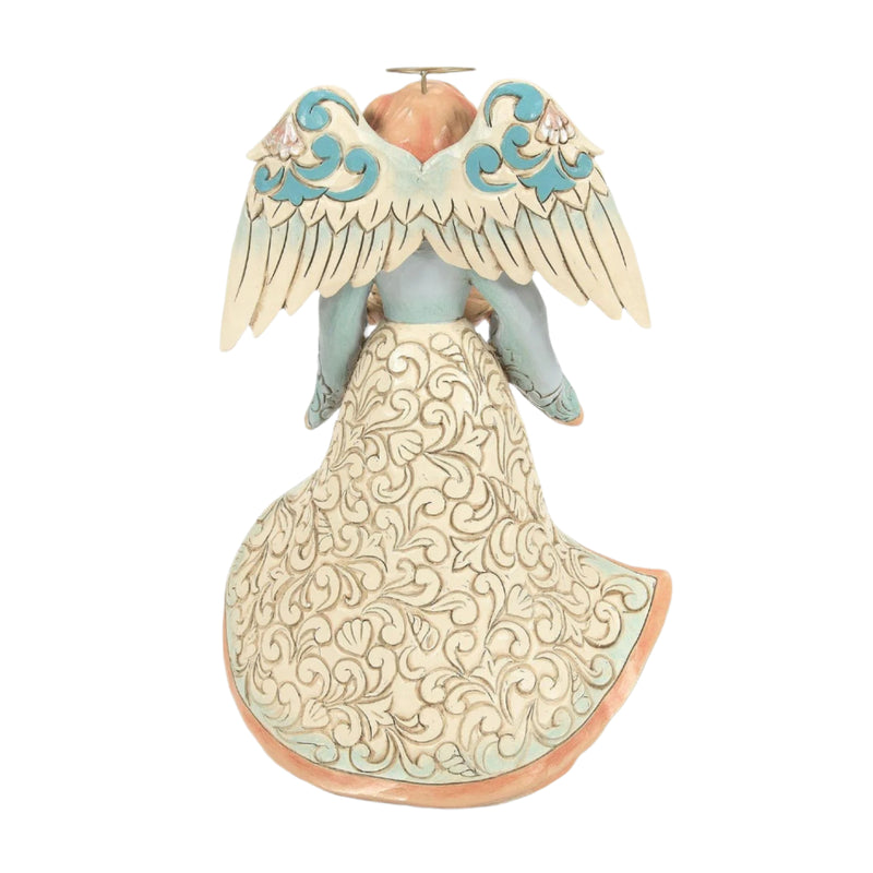 Enesco Jim Shore Heartwood Creek Angel Holding Shell Figurine