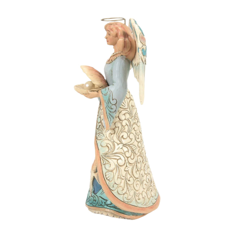 Enesco Jim Shore Heartwood Creek Angel Holding Shell Figurine
