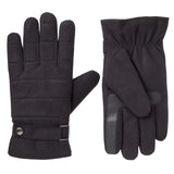 Isotoner Mens Dual Lined Quilted Microsuede Touchscreen Gloves