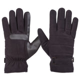 Isotoner Mens Dual Lined Quilted Microsuede Touchscreen Gloves