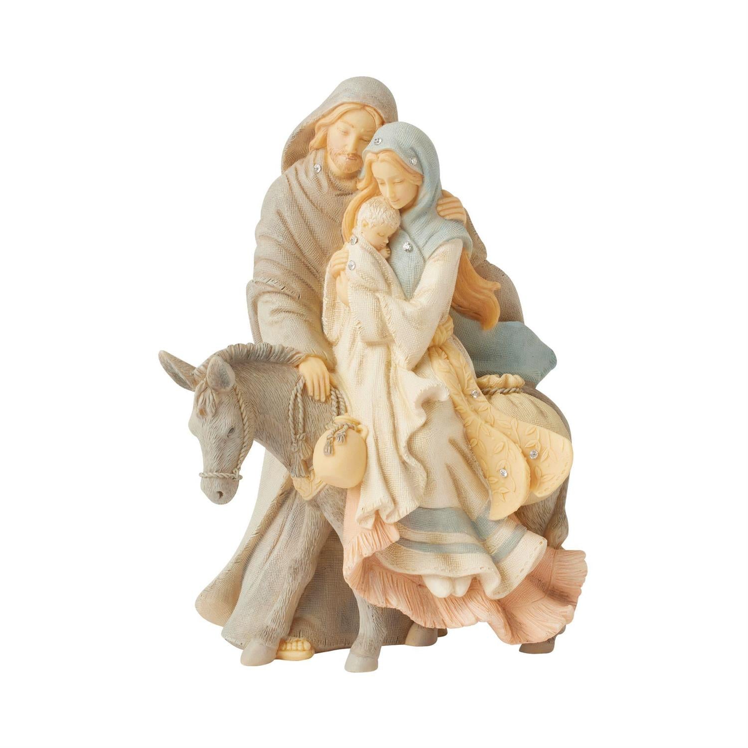 Enesco Foundations Holy Family with Donkey Figurine