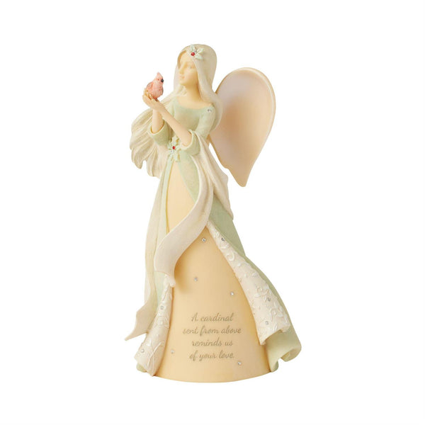 Enesco Foundations Red Cardinal Angel Figurine
