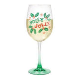 Enesco Lolita Celebrations Holly Jolly Wine Glass
