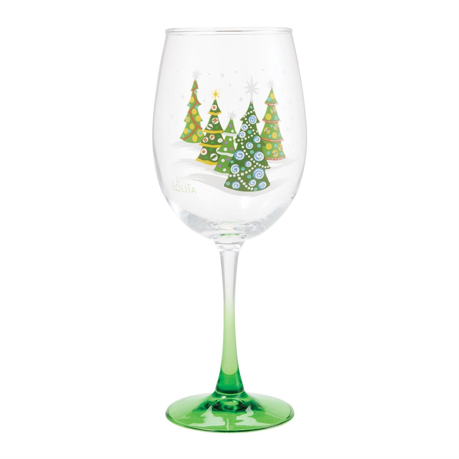 Enesco Lolita Celebrations Christmas Trees Wine Glass