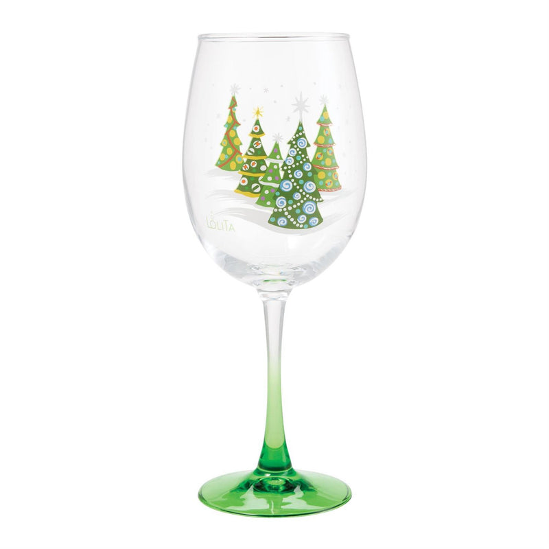 Enesco Lolita Celebrations Christmas Trees Wine Glass
