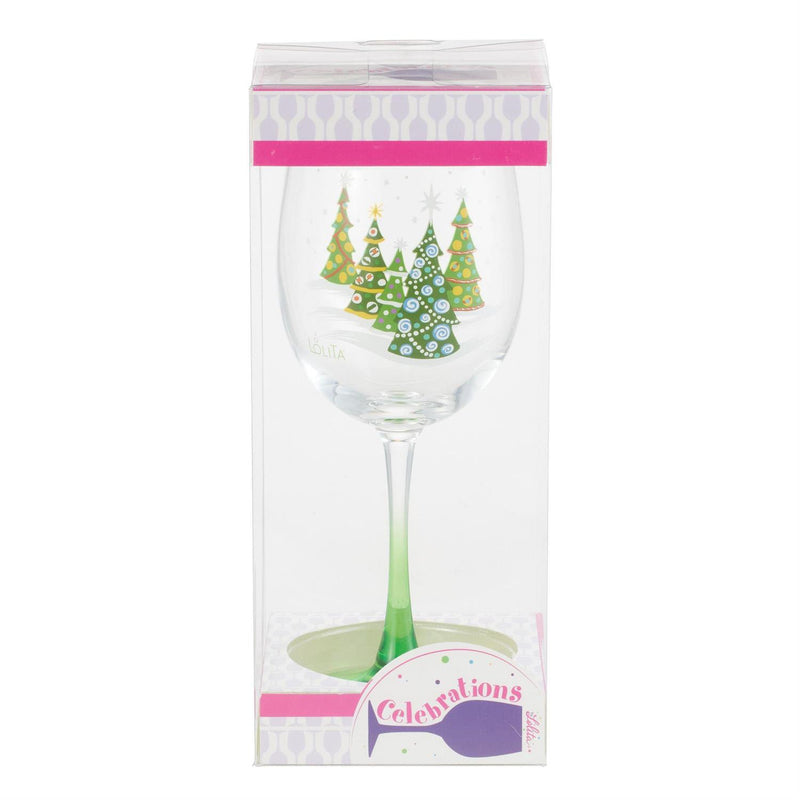Enesco Lolita Celebrations Christmas Trees Wine Glass