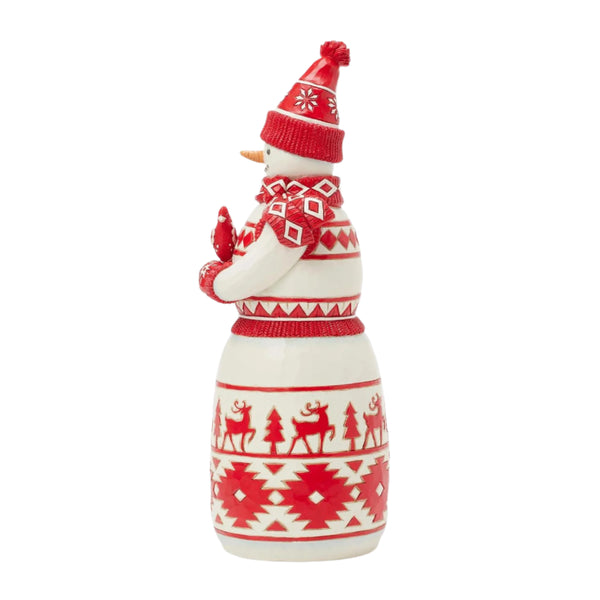 Enesco Jim Shore Heartwood Creek Nordic Noel Snowman with Cardi Figurine