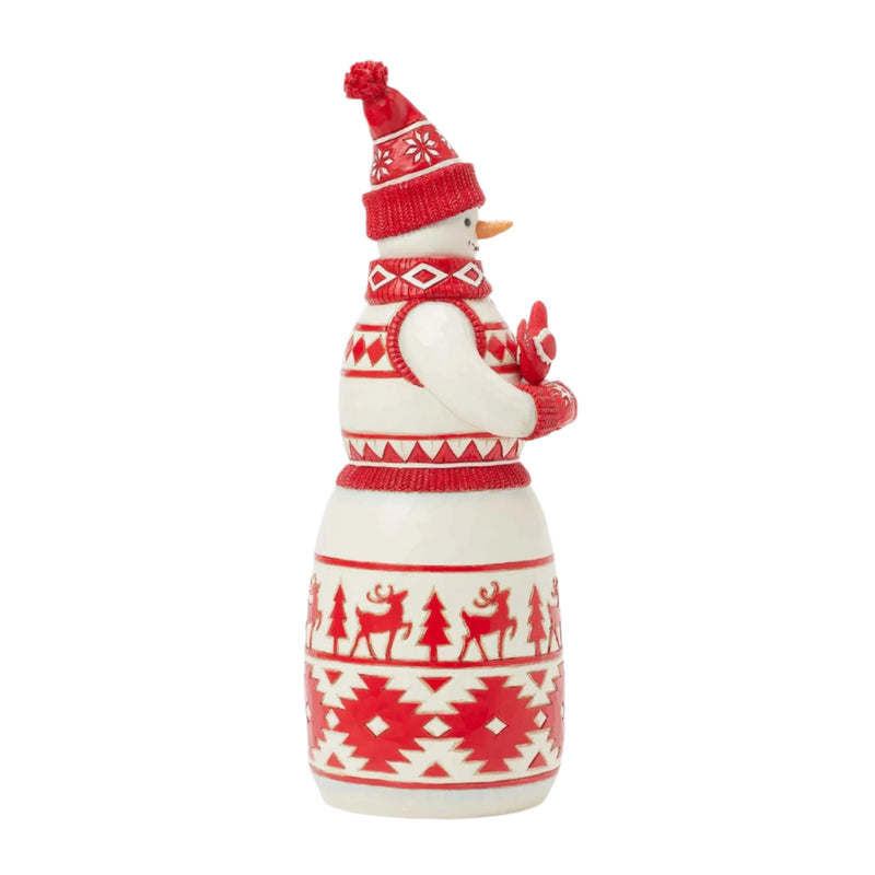 Enesco Jim Shore Heartwood Creek Nordic Noel Snowman with Cardi Figurine