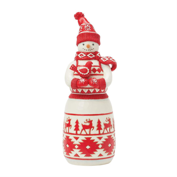 Enesco Jim Shore Heartwood Creek Nordic Noel Snowman with Cardi Figurine