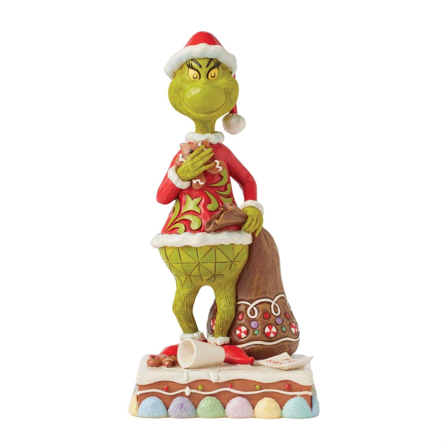 Enesco Jim Shore Dr. Seuss Grinch Eating Gingerbread Figurine