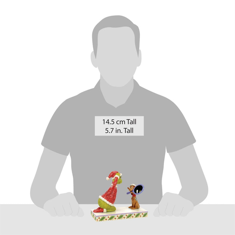 Enesco Jim Shore Dr. Seuss Max Holding Mirror For Grinch Figurine