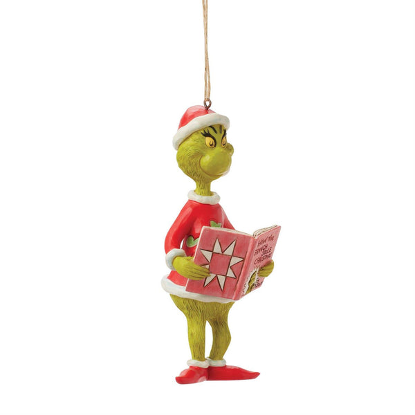 Enesco Jim Shore Dr. Seuss Grinch with Book Ornament