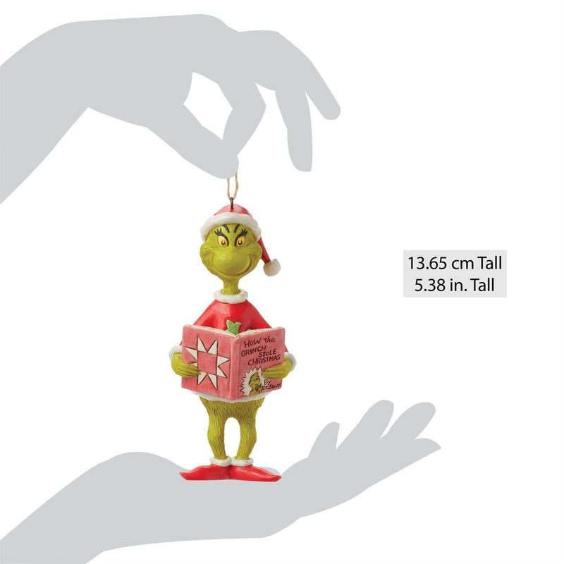 Enesco Jim Shore Dr. Seuss Grinch with Book Ornament