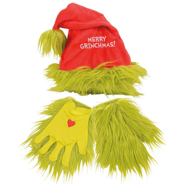 Enesco Snowpinion Grinch Santa Hat & Gloves
