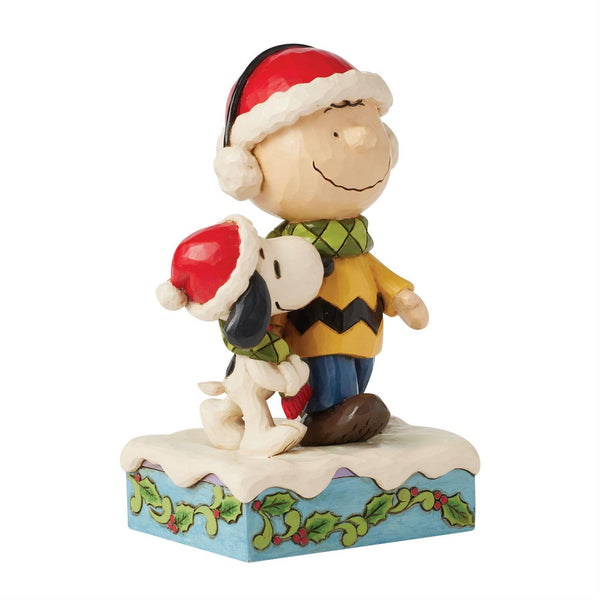 Enesco Peanuts by Jim Shore Charlie & Snoopy Wearing Scarf Figurine