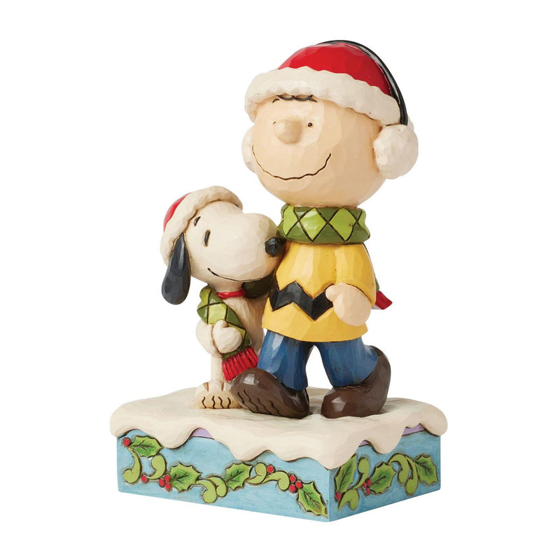 Enesco Peanuts by Jim Shore Charlie & Snoopy Wearing Scarf Figurine