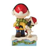Enesco Peanuts by Jim Shore Charlie & Snoopy Wearing Scarf Figurine