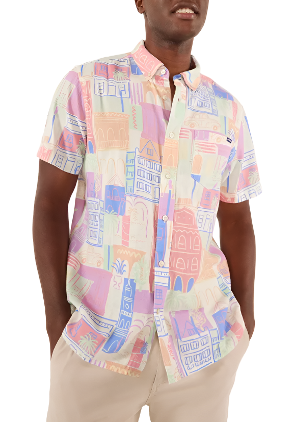 Chubbies Mens The King Street Short Sleeve Button Down Shirt